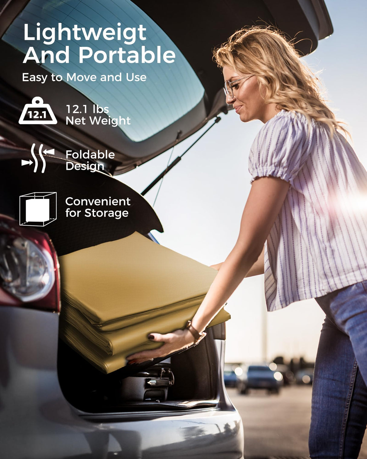 12x20 FT Heavy Duty Carport Replacement Canopy Cover, Durable Waterproof Garage Shelter Top, Car Tent for Outdoor Use, with Ball Bungees for Secure (Beige) Mars Explo