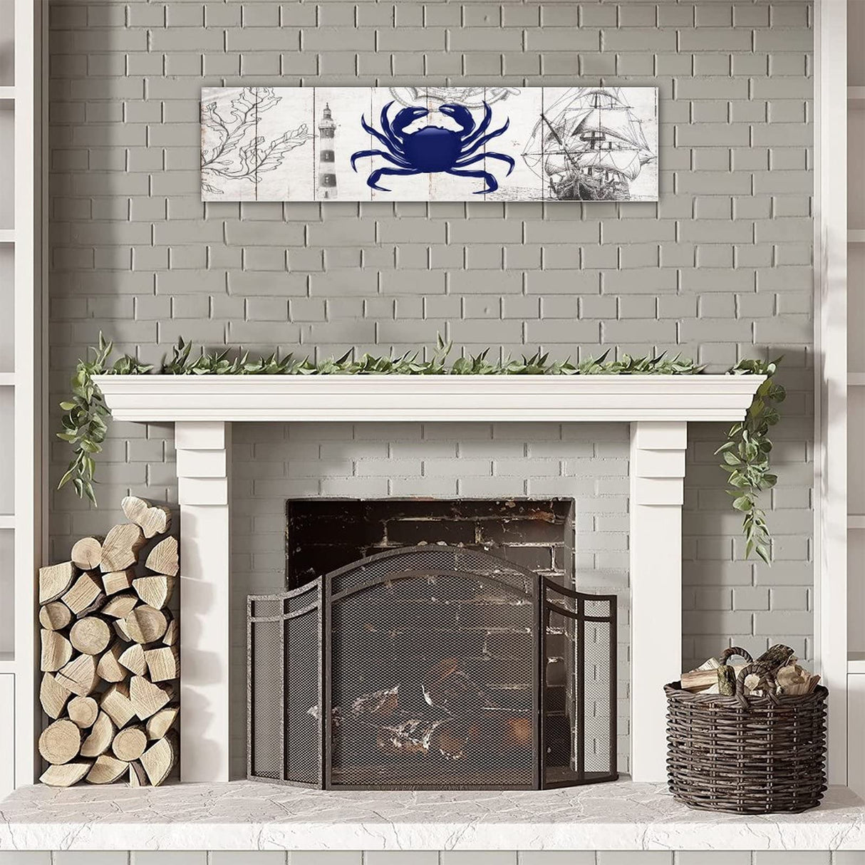 Wood Pallet Sign Nautical Sea And Ocean Theme Distressed Look Personalized Decorative Wooden Plank Hanging Plaque Plank Hanging Plaque Shabby Chic Style Home Wall Hanging Art for Beach House Lake Alioyoit