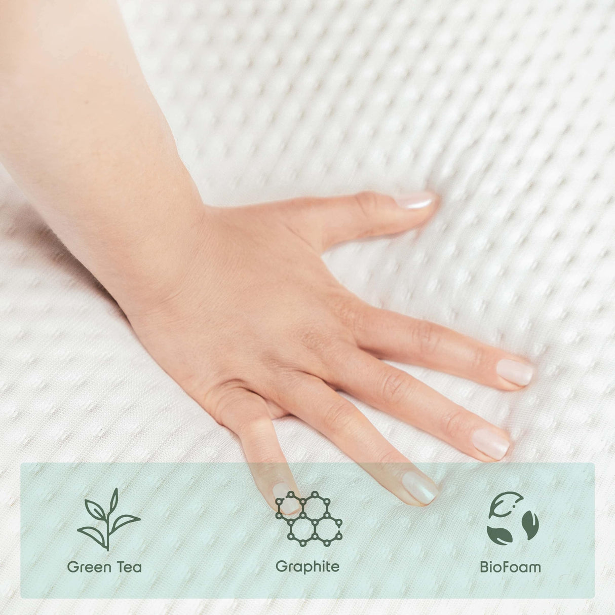 Nestl Green Tea Queen Mattress 8 Inch - Cooling Graphite Memory Foam Mattress Queen Size, Fiberglass Free Queen Mattress in A Box, Pressure Relief Supportive Bed in A Box, CertiPur-US Certified Nestl