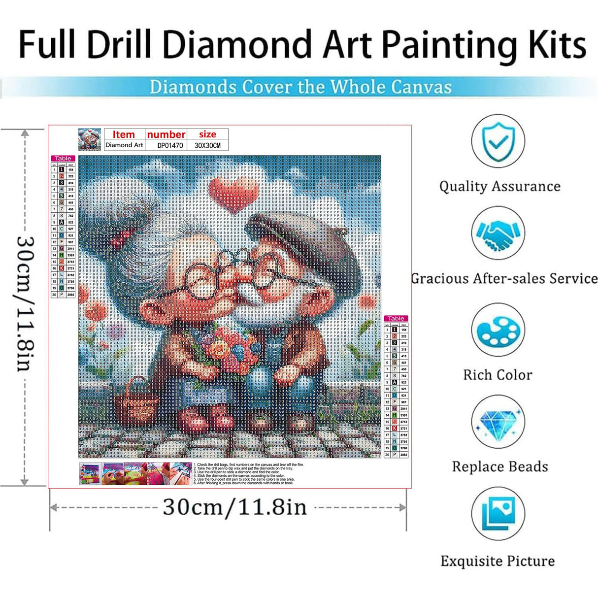 Valentine's Day Diamond Art Kits for Adults Beginner,Grandmas DIY Diamond Painting Kits 5D Diamond Dots Gem Art Crafts with Tools,Round Full Drill Funny Crafts for Home Wall Decor&Gift-12x12inch Fairyland JinWenn