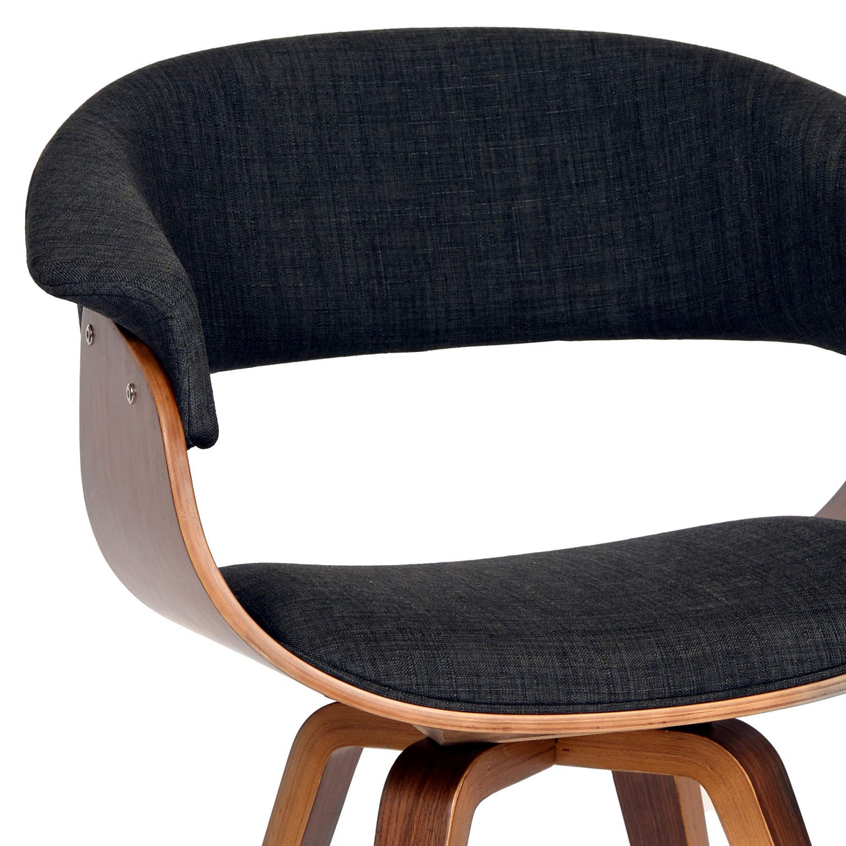 Armen Living Summer Mid Century Modern Dining Accent Chair for Table Kitchen Desk Vanity in Charcoal Fabric and Walnut Wood Finish Armen Living