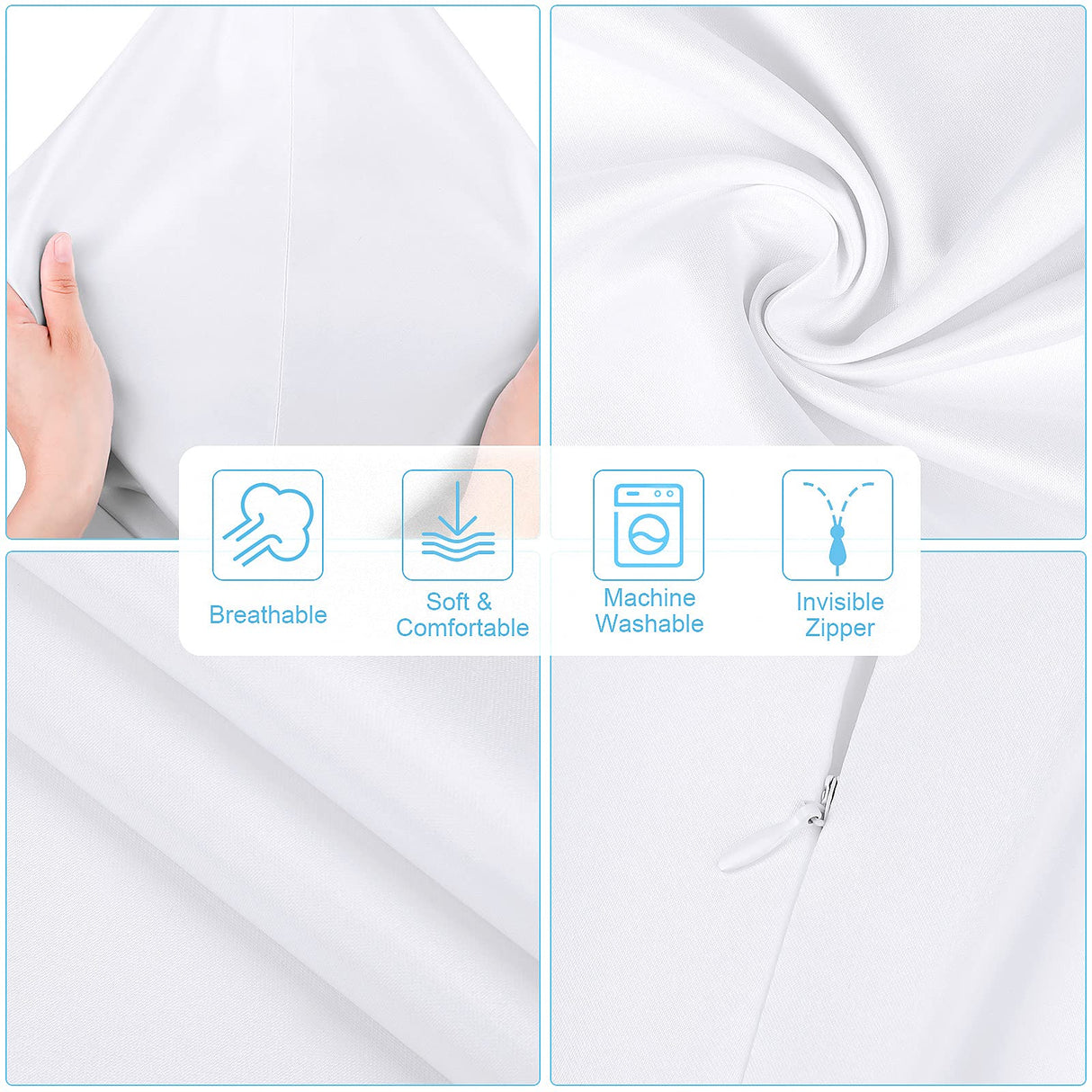 Aneco 24 Pack Sublimation Pillow Cases White Cushion Covers Blanks Pillow Covers Heat Transfer Pillow Covers Polyester Peach Skin Throw Pillow Covers (15.7 x 15.7 inches) Aneco