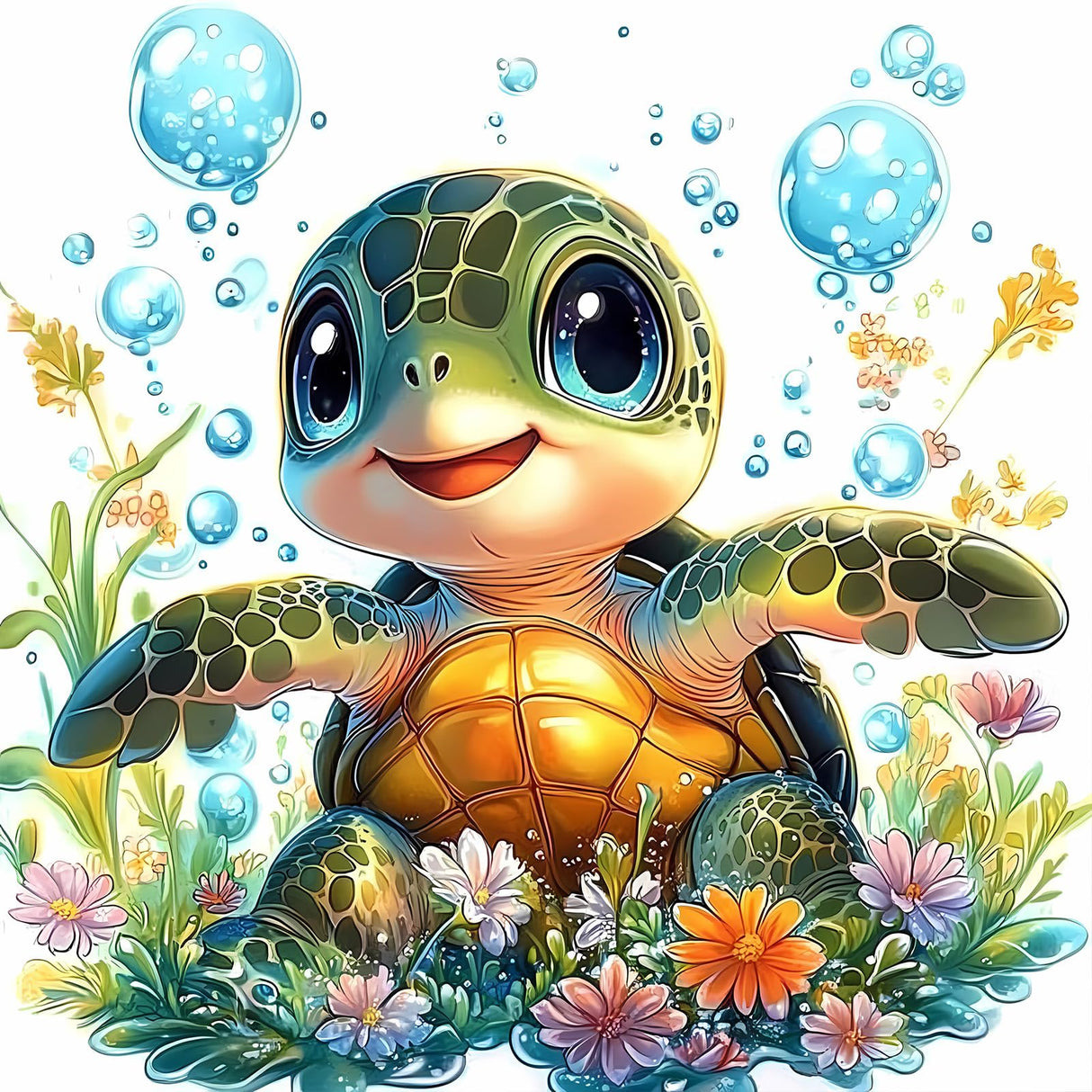 DOMROM Cute Turtle Diamond Painting Kits for Adults, Turtle Full Drill Diamond Dots Paintings for Beginners, Round 5D Paint with Diamonds Pictures Gem Art Painting Kits DIY Craft Kits 12x12 inch DOMROM