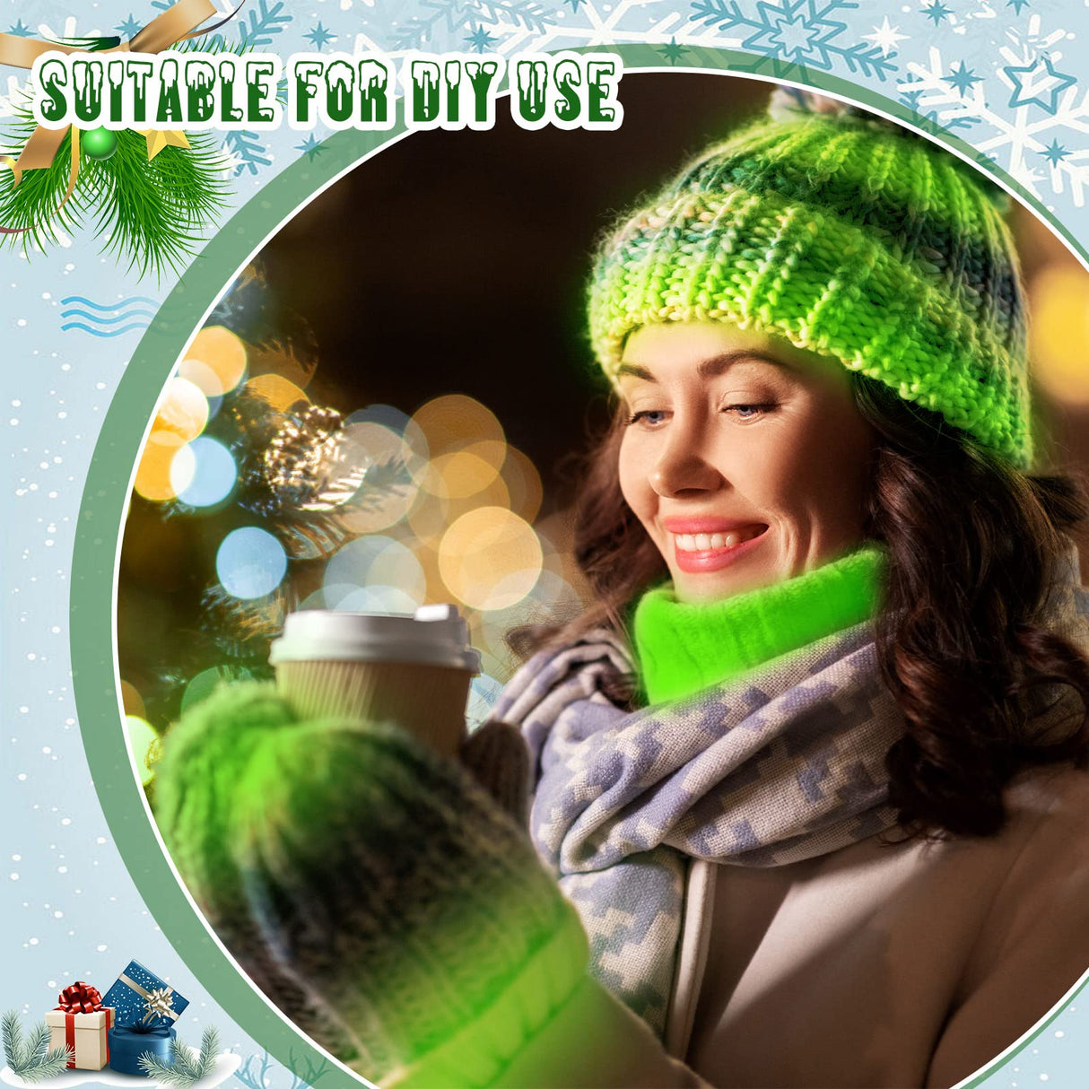 WILLBOND 5 Rolls Glow in The Dark Yarn Luminous Crochet Yarn for Crocheting DIY Knitting Glow Fingering Sewing Supplies for Arts Crafts Sewing Party Supplies, 54.7 yd Per Roll (Classic Colors) WILLBOND