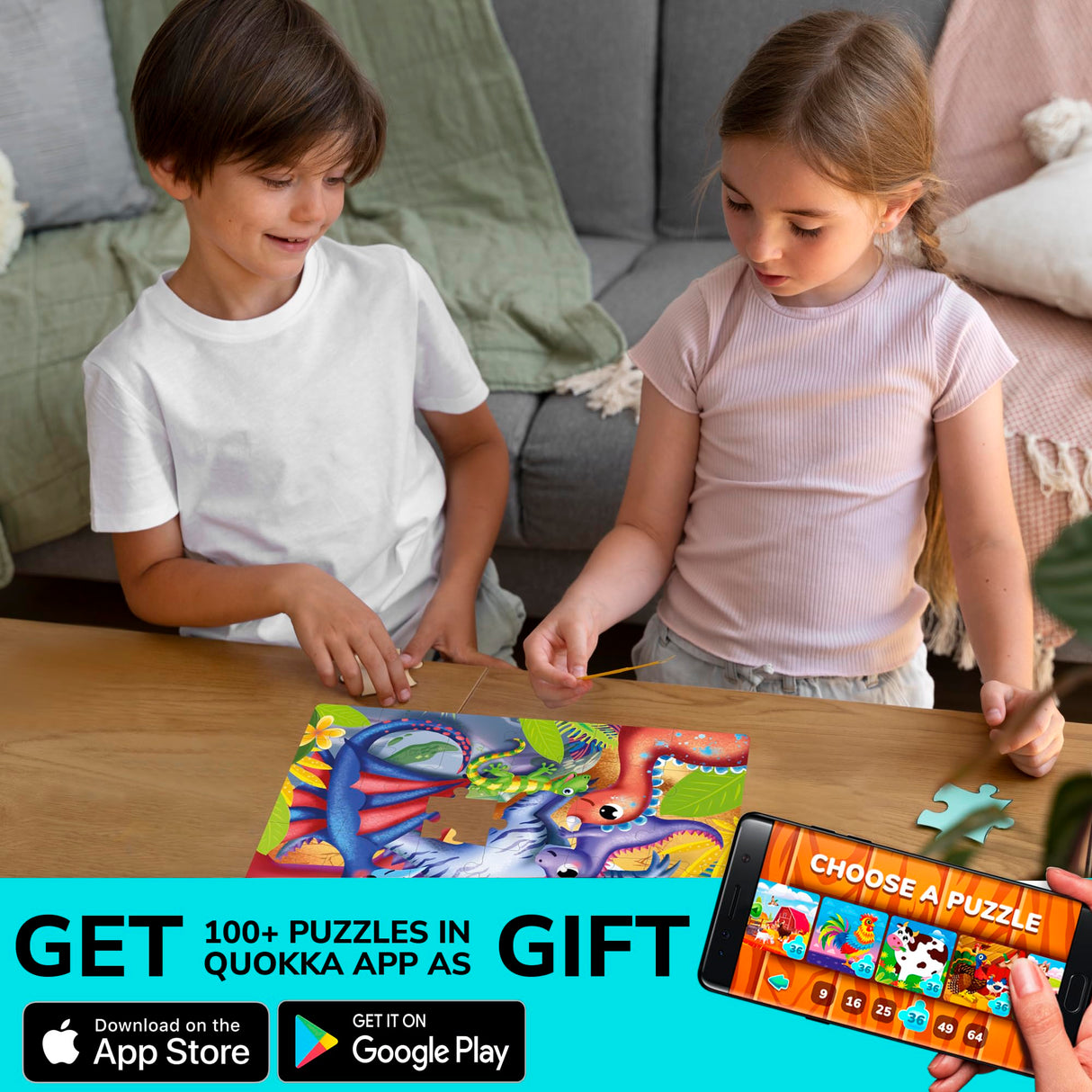 QUOKKA Puzzles for Kids Ages 4-6 - Set of 4x60 Jigsaw Puzzles for Toddlers 3-5 - Space, Dino, Firefighters Toys for Children 6-8 yo - Gift Educational Game for Boys & Girls QUOKKA