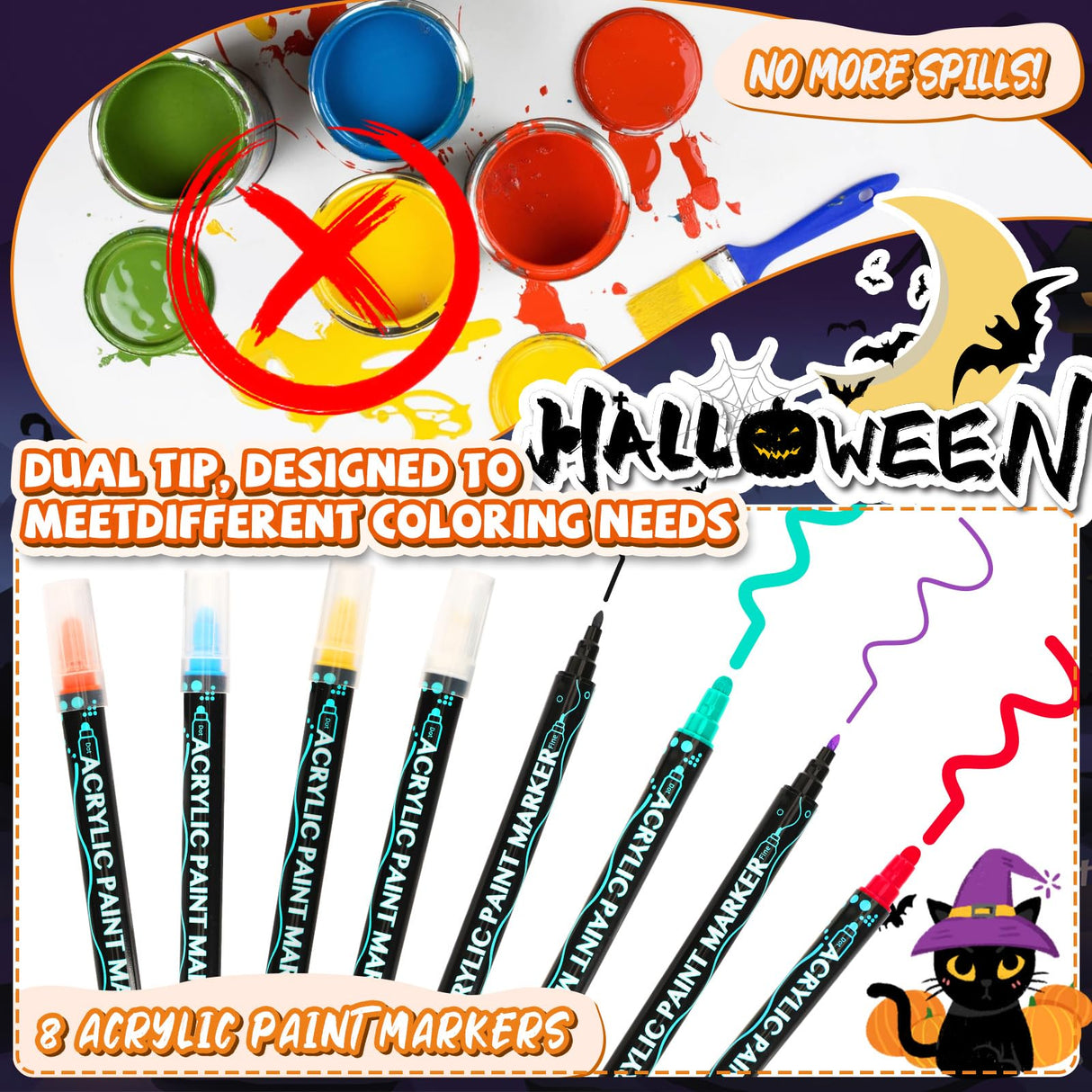 JULEASEL Rock Painting Kit, Glow in The Dark Rock Craft Paint Kits, Arts and Crafts for Kids Ages 6-12, Holiday DIY Crafts for Girls & Boys with Mess-Free Pens Markers JULEASEL