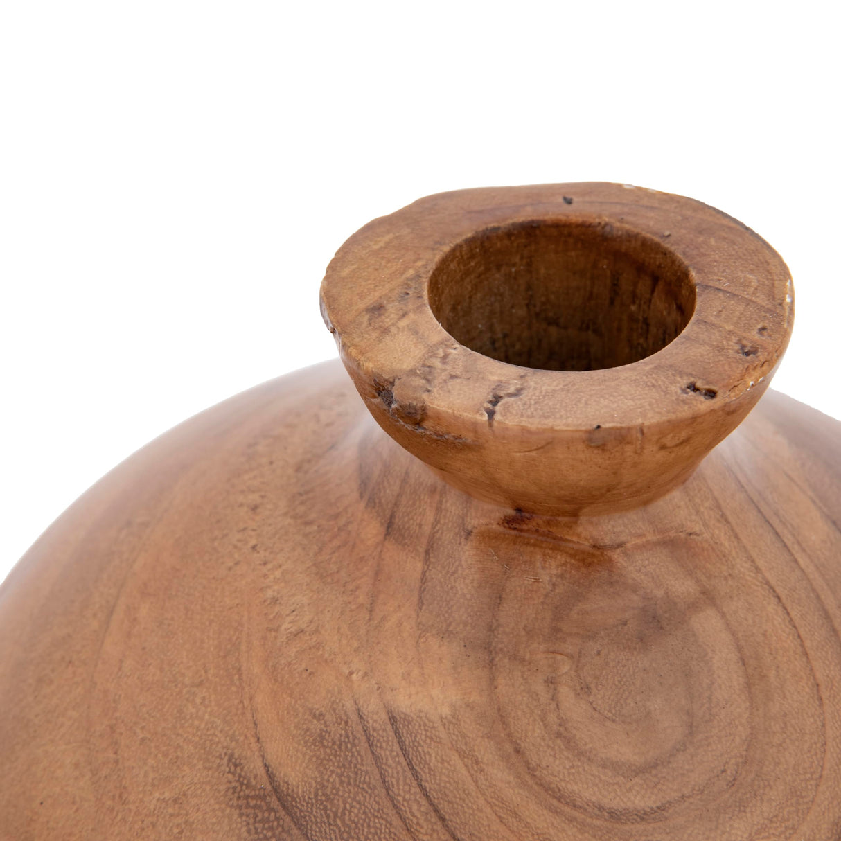 Creative Co-Op Decorative Paulownia Wood Vase, Walnut Finish Creative Co-Op