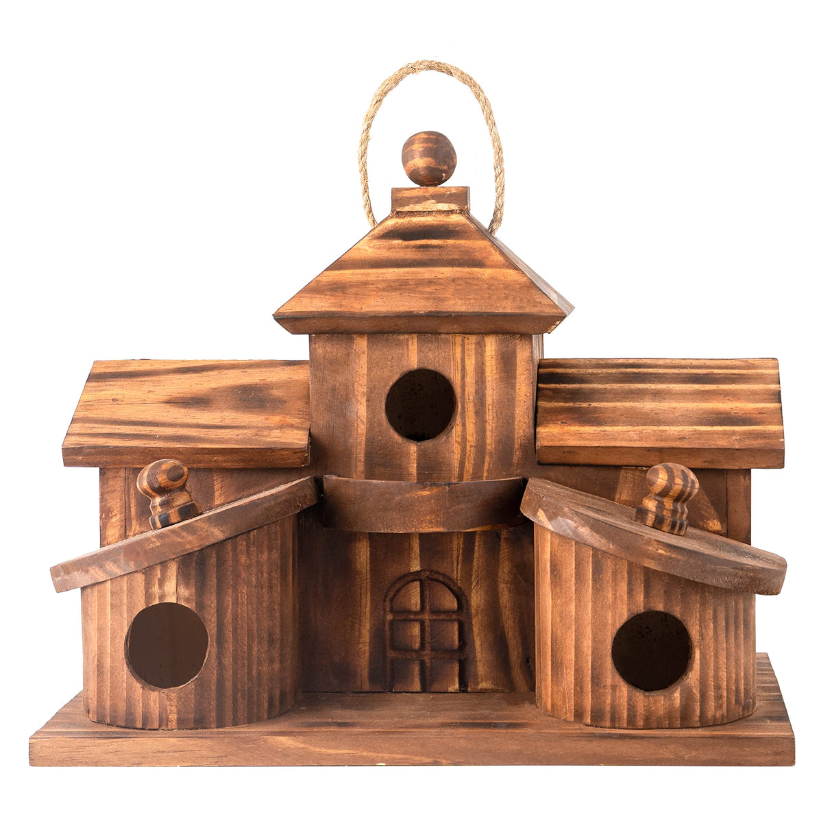 COLEBA Bird Houses for Outside,Outdoor 5 Hole Bird House Room for 5 Bird Families Bluebird Finch Cardinals Hanging Birdhouse for Garden COLEBA