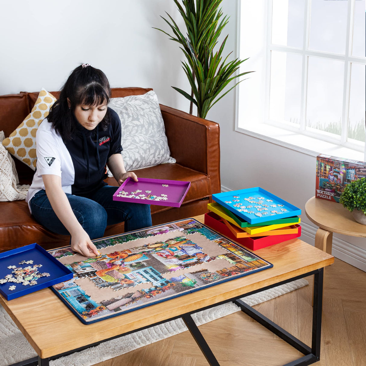 Tektalk Jigsaw Puzzle Board Portable Puzzle Mat with Puzzle Dustproof Cover for Puzzle Storage Puzzle Saver, Non-Slip Surface, Up to 1000 Pieces - Khaki Tektalk