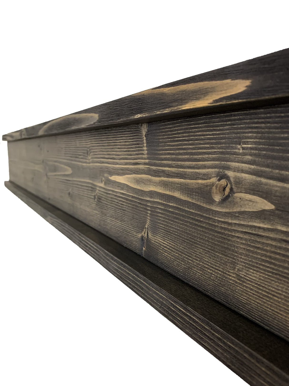 Rustic Mantle | Fireplace Mantel for Decor | Wood Mantel Shelf | Made in USA | Floating Shelf | Farmhouse Fireplace Surround | Long Shelf for Fireplace (Weathered Black, 72 Inch) Strix Ind