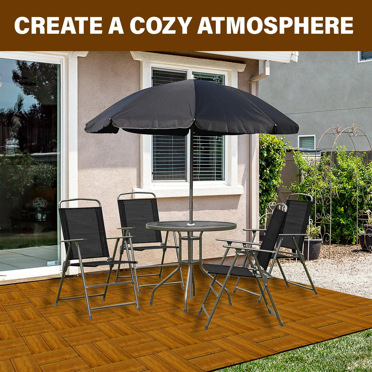 10-Pack 12"x12" Interlocking Acacia Wood Deck Tiles – 8 Slats Waterproof Outdoor Flooring for Patio, Balcony & Backyard FROM ONE