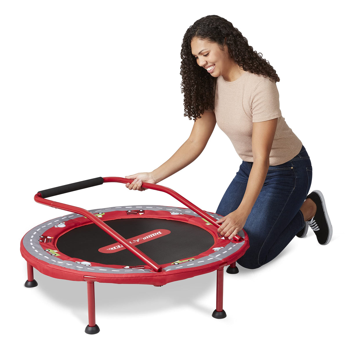 Radio Flyer 2-in-1 Kids' Trampoline, Mini Trampoline for Toddlers, Ages 3-6 Years Radio Flyer