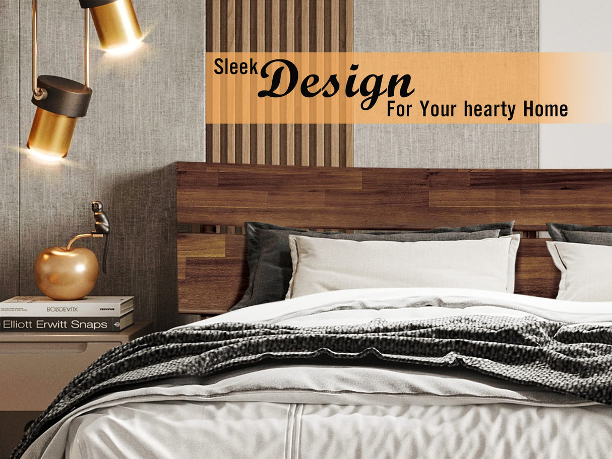 Acacia Aurora King Wooden Bed Frame with Headboard – Durable Solid Wood Platform Bed with Support Slats, 14 Inch Profile, Chocolate Finish A ACACIA FURNITURE