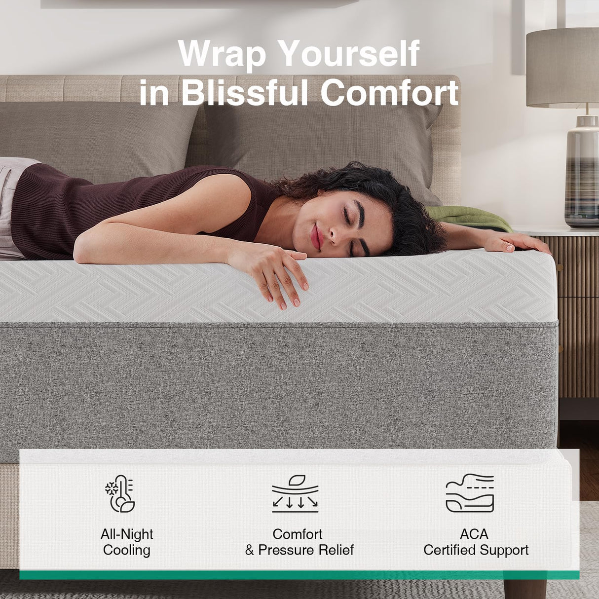 Novilla 14 Inch Mattress Queen, Gel Memory Foam Queen Mattress in a Box with Comfort Foam for Contour Support & Motion Isolation & Edge Support, CertiPUR-US Certified Novilla