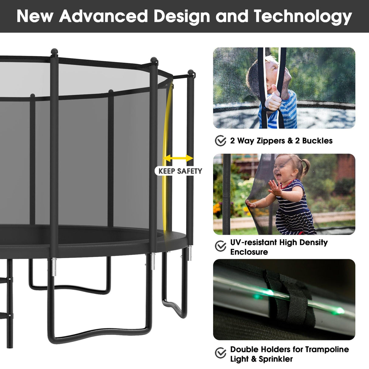 YORIN Tranpoline 14FT, Outdoor Tranpoline for Kids and Adults 1400LBS Tranpoline with Basketball Hoop, Enclosure Net, Back Yard Heavy Duty Recreational Tranpolines, ASTM Approved YORIN