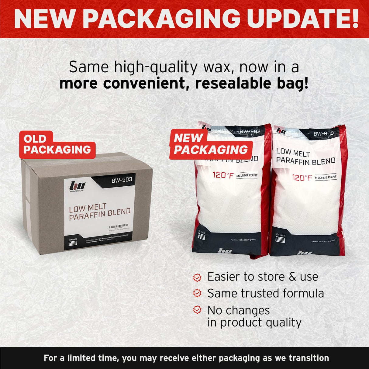 Blended Waxes, Inc. Paraffin Wax for Candle Making, Easy to Use Pastilles, Premium and Low Melt Paraffin Wax for Candles, 127F Melt Point, 10 lb Pack BW Blended Waxes, Inc.