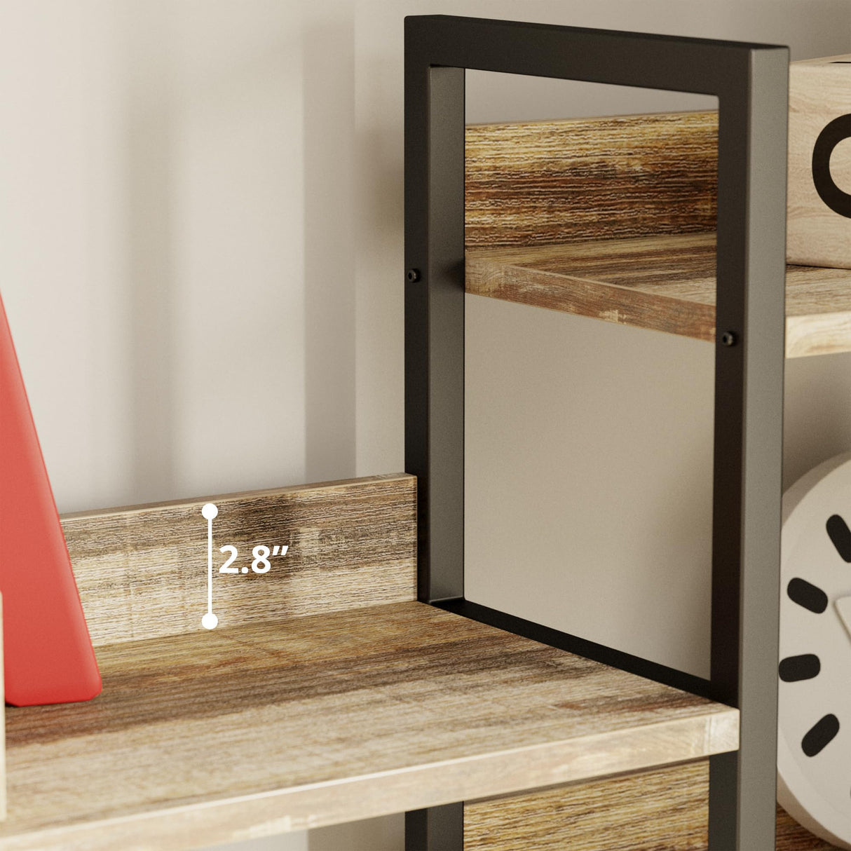 IRONCK Bookcases and Bookshelves Triple Wide 5 Tiers Industrial Bookshelf with Baffles Large Etagere Bookshelf with Metal Frame for Living Room Home Office IRONCK