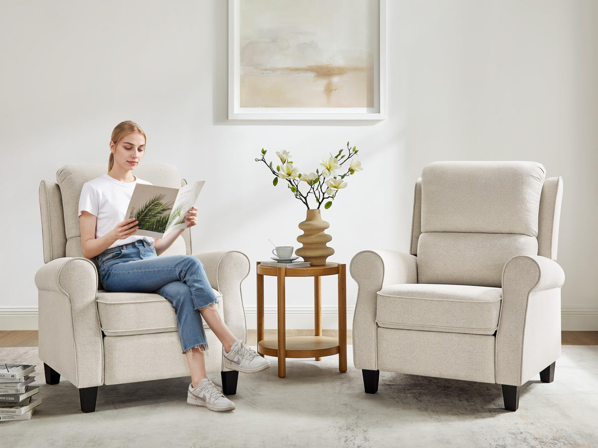 Oversized Recliner Chair for Living Room, Modern Reclining Sofa Home Theater Seating with Upholstered Push Back, Mid-Century Reclining Armchair with Lumbar Support, Bedroom, Reading Nook, Office Arcrinte