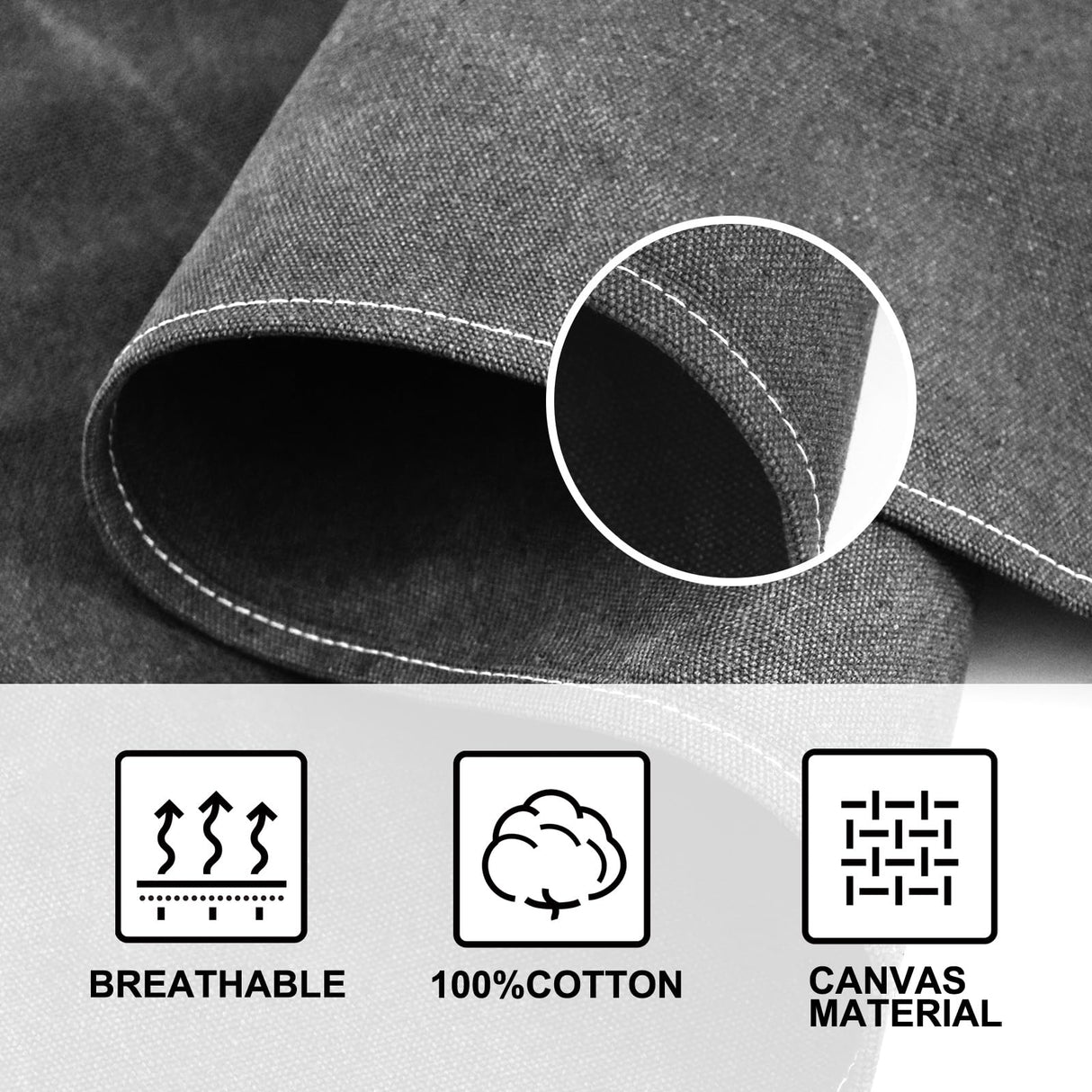 OUNLEN Chef Apron for Men Women Canvas Aprons with 3 Pockets Cross Back Resistant Work Apron for Cooking Grilling Baking BBQ Barber Kitchen (Black) OUNLEN