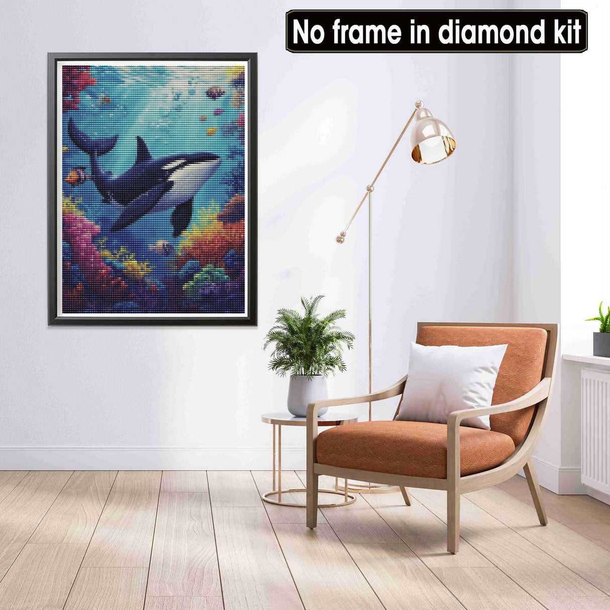 LOMSIOY DIY 5D Diamond Art Kits for Adults, Whale Diamond Painting Kits for Beginner, Underwater World Diamond Art with Round Full Drill Rhinestone Crafts Gem Arts for Home Wall Decor 12 * 16 inch LOMSIOY