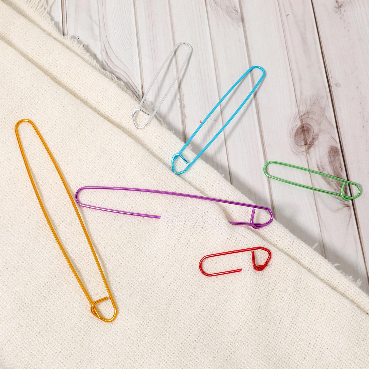 12 PCS Knitting Stitch Holder 6 Size Aluminum Yarn Stitch Holders Stitch Markers for Crocheting Practical Knitting Crochet Tools for Knitting Notions or Crochet Sliverdew