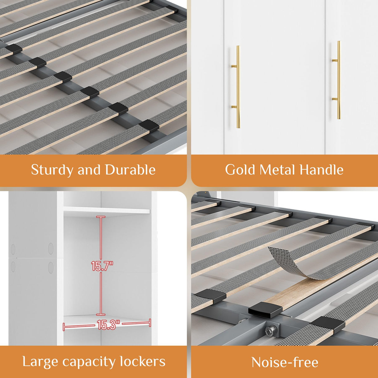 BEQAI Murphy Bed Queen with Storage Bookcase & 4 Adjustable Shelves, Queen Murphy Bed Cabinet Bed, Foldable Space Saving Furniture Beds, Wood Wall Bed for Guest Room, Bedroom, White BEQAI