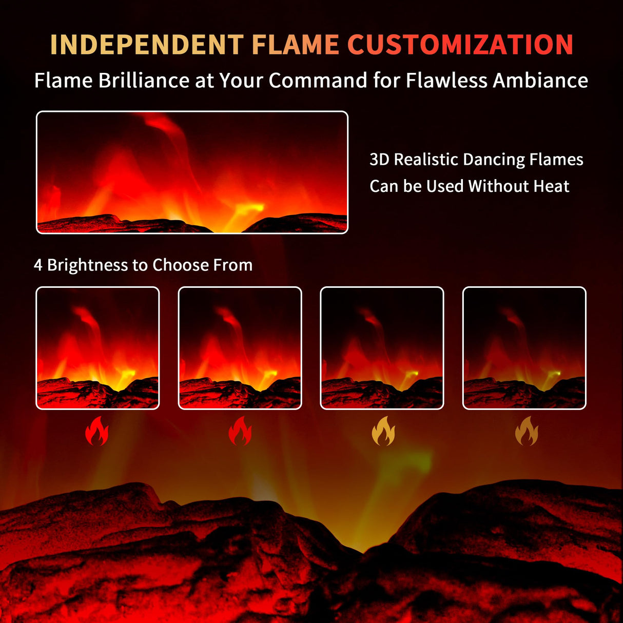 RealSmart Electric Fireplace Heater 22 in Freestanding Fireplace Stove Infrared Fireplace with 3D Flame Effect Remoted Control, Timer, Overheating Protection (Blue) RealSmart