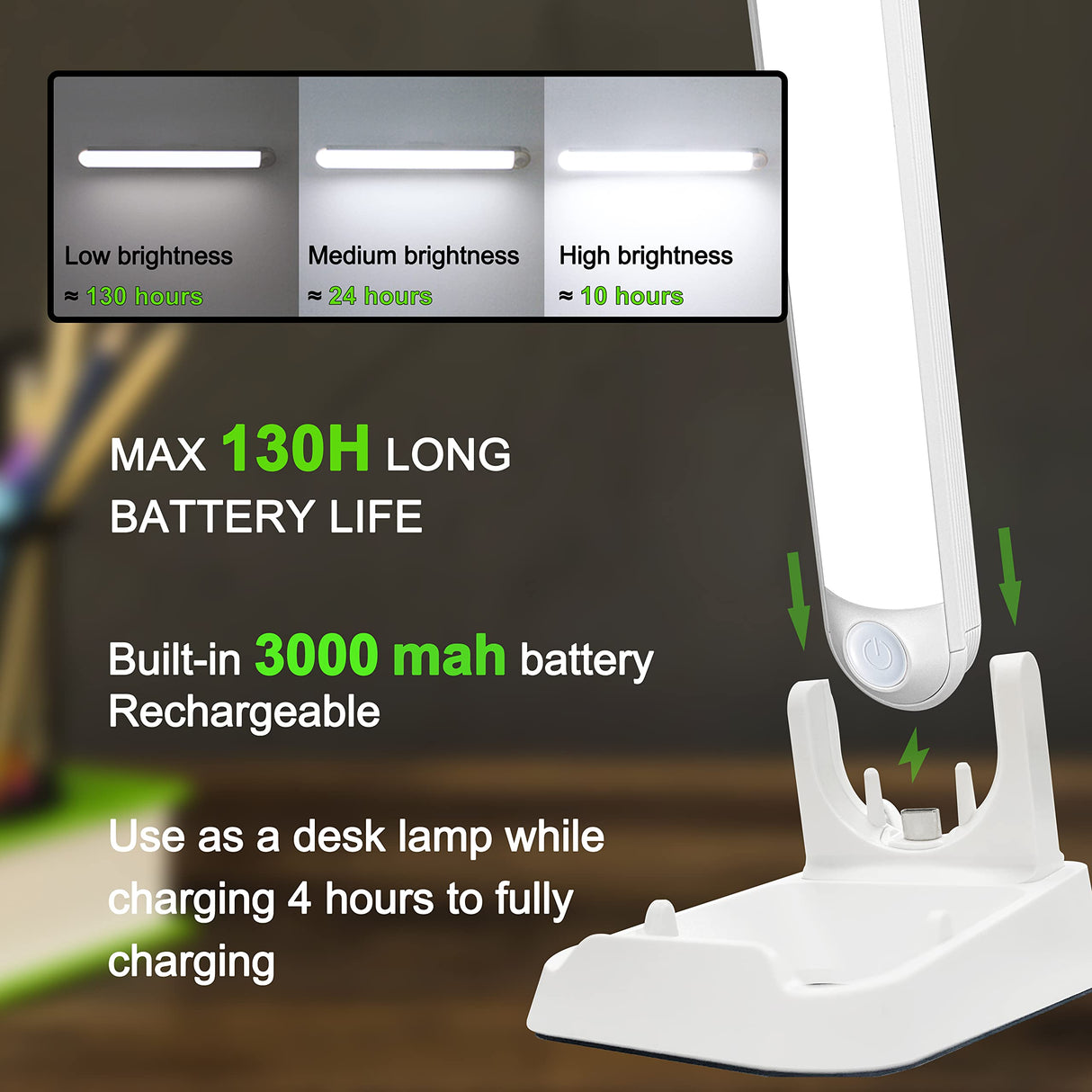 Wall Reading Light – 3 Color Modes 3000mAh Rechargeable Long Battery Life, Bunk Bed Lights, Headboard Lamp, Wireless Stick on Led Dimmable Touch Light Bar for Kids Desk 1600K/3000K/6500K Lighting KAGWON