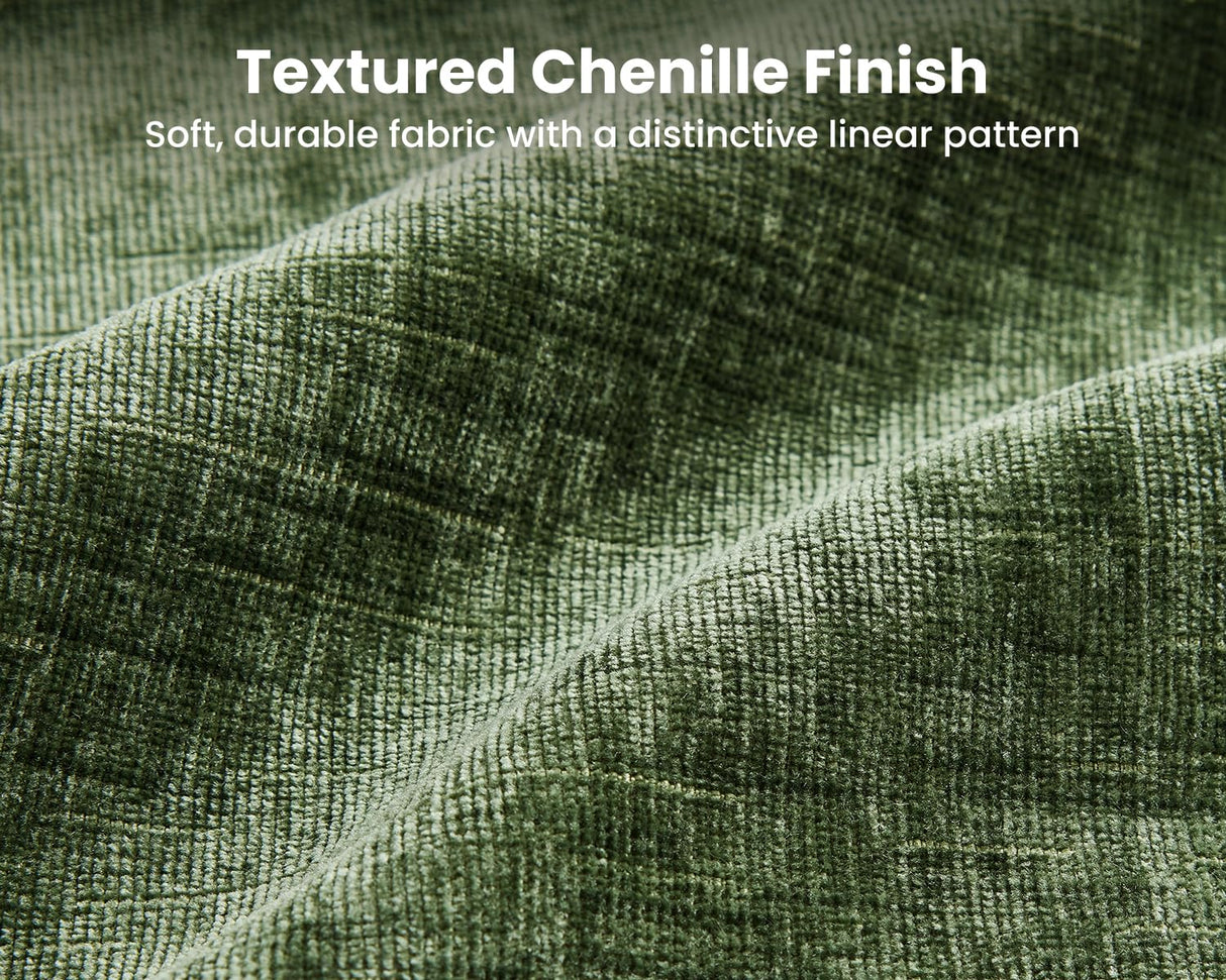 CHIC HOUSE 2-in-1 Pull-Out Sofa Bed, Convertible Chenille Sofa with 20W Fast Charging, LED Light, Foam Couch Layered Cushion Trim, Full/Queen RV Sleeper Sofa, Living Room, Apartment Small Space CHIC HOUSE