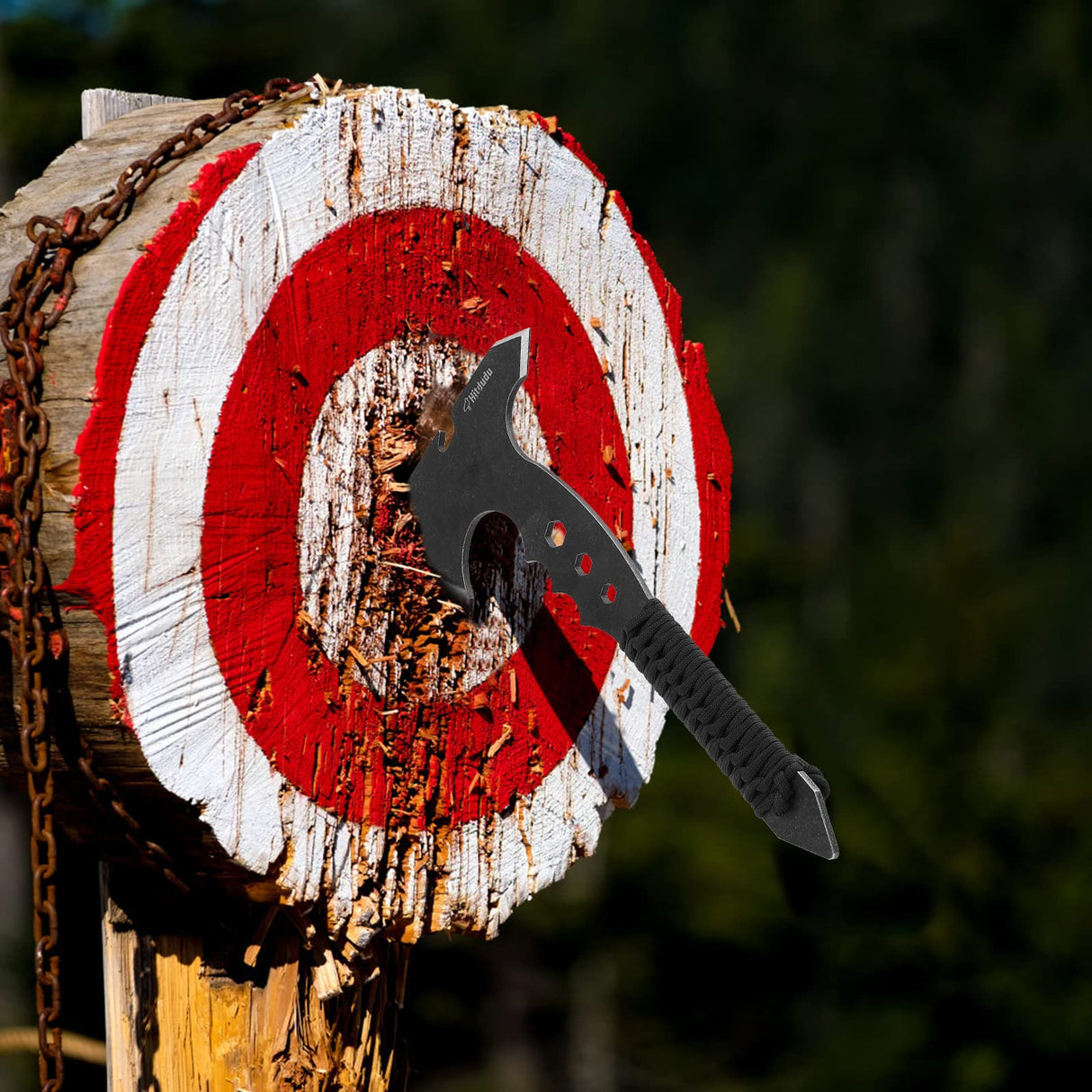 Hitdudu Throwing Axes, 11.8" Throwing Tomahawk w/ 3.5" Blade, Full Tang Stainless Steel Axe Set with Sheath, Paracord Wrapped Handle, Design for Hawks Throwing Recreation and Competition Hitdudu