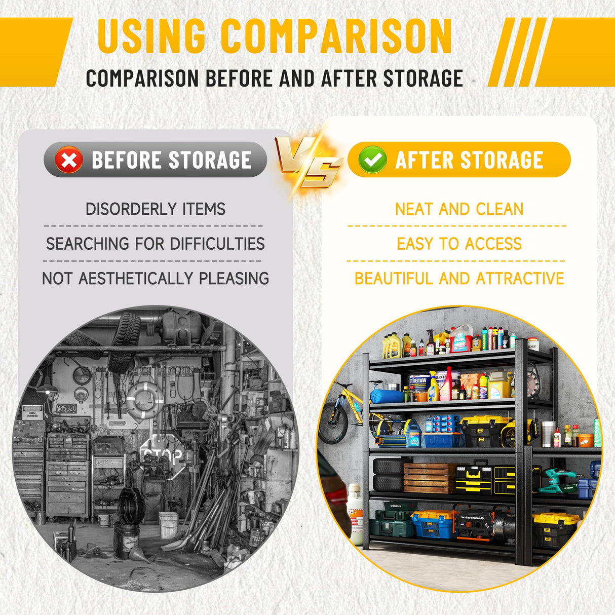 Hymnxemo 6-Tier Heavy Duty Shelves 3000lb Capacity, Adjustable Metal Garage Storage Rack for Basement Warehouse, Easy Assembly, Size 47.2''W×23.6''D×77''H Hymnxemo