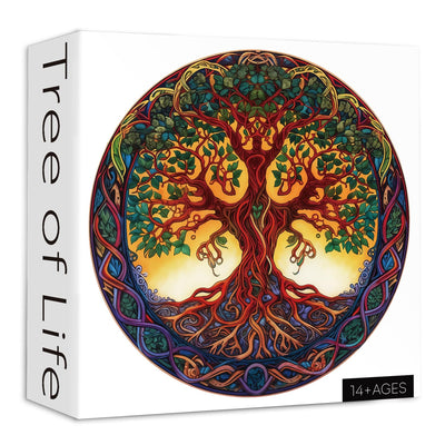 Tree of Life Puzzles for Adults 1000 Pieces, Mandala Tree Jigsaw Puzzles, Nature Plant Round Puzzles, Hard Challenging Puzzles