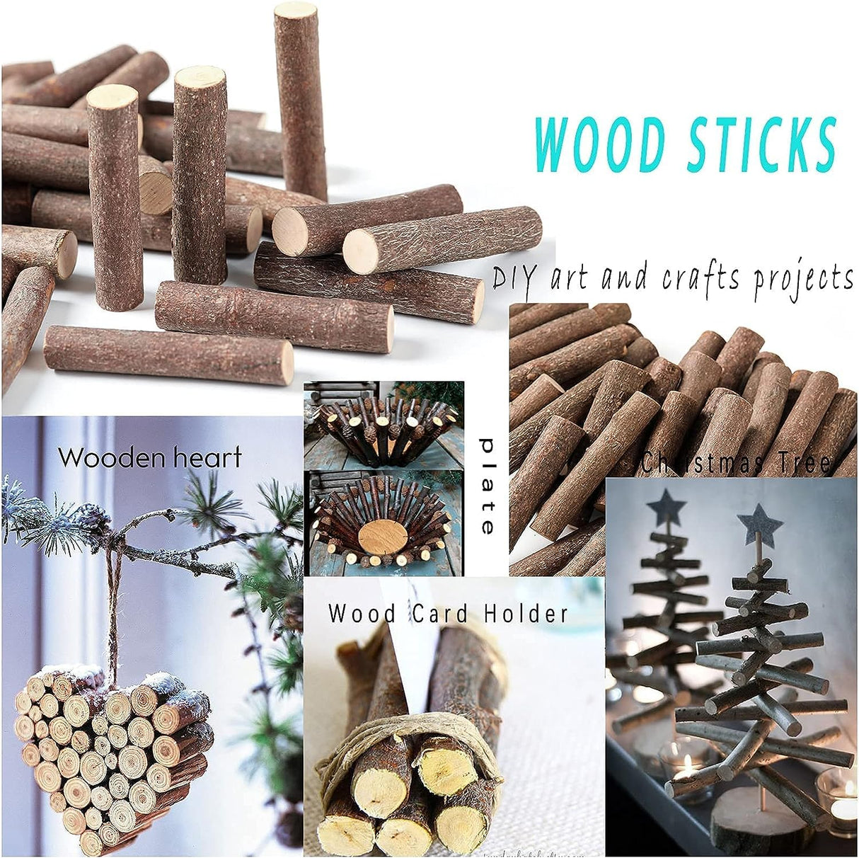 Craft Sticks, Wood Sticks Crafting Twigs Crafts Log Toy DIY Vase Fillers Pumpkin Stems Rustic Decorations Ornaments,Loose Parts Play Materials William Craft