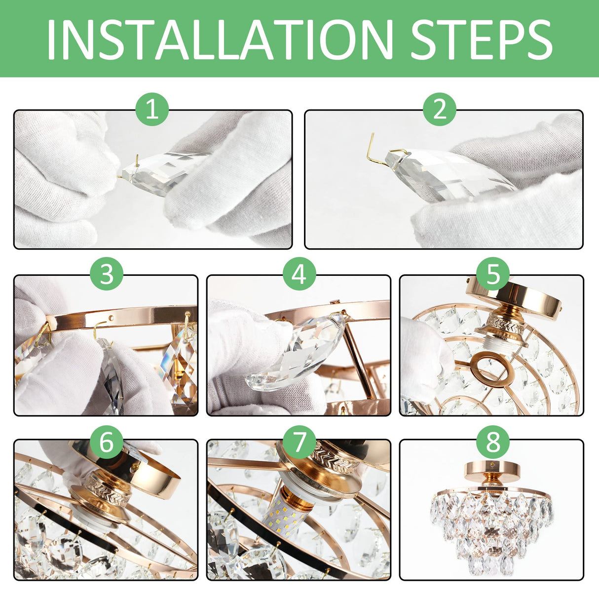 Luupyia Gold Crystal Chandelier Small Modern Chandelier, Mini Ceiling Light Flush Mount Crystal Chandelier Hallway Light Fixtures Ceiling Crystal Light for Hallway Bedroom Hall Living Room Luupyia