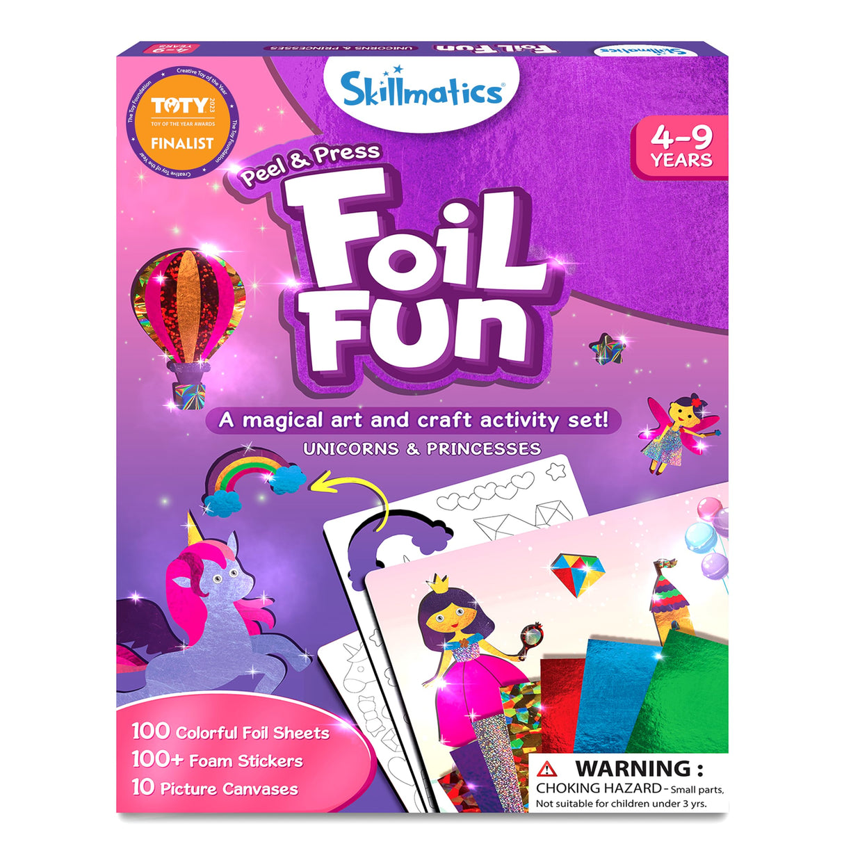 Skillmatics Poke in Art Unicorns Dream Decor & Foil Fun Unicorns and Princesses Bundle, Mess-Free Art for Kids, DIY Craft Kits, Creative Activity, Gifts for Ages 4, 5, 6, 7, 8, 9 Skillmatics