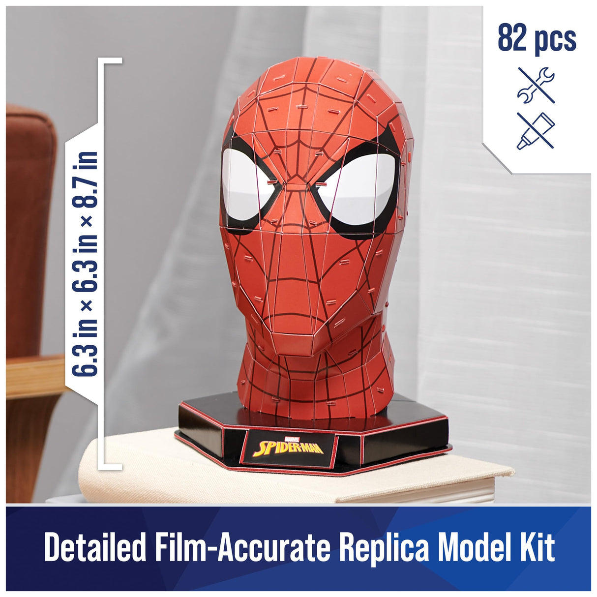 4D Build, Marvel Spider-Man 3D Puzzle Model Kit with Stand 82 Pcs | Spider-Man Desk Decor | Building Toys | 3D Puzzles for Adults & Teens 12+ 4D Build