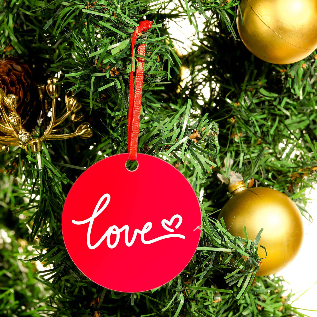 WILLBOND Sublimation Blank Pendants, MDF Personalized Sublimation Pendant Blank Bulk Halloween Christmas Ornaments Discs Supplies for DIY Decor (24 Pieces) WILLBOND