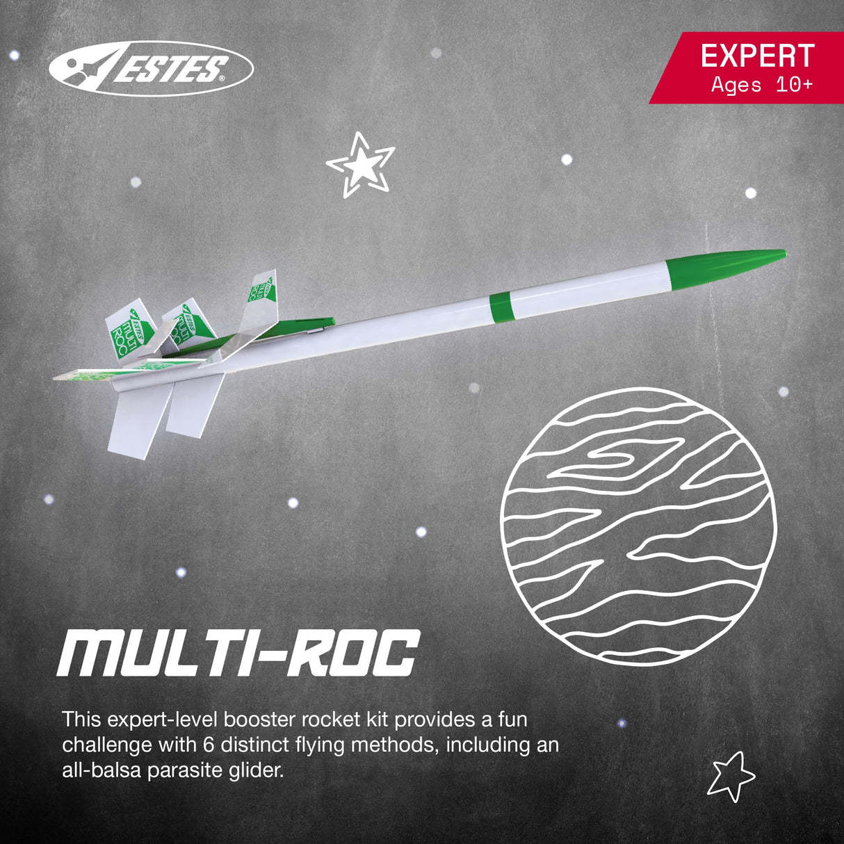 Estes 1329 Multi-ROC Rocket-Building Kit, Expert Flying-Rocket-Model Kit with Glider for Ages 10+ Estes