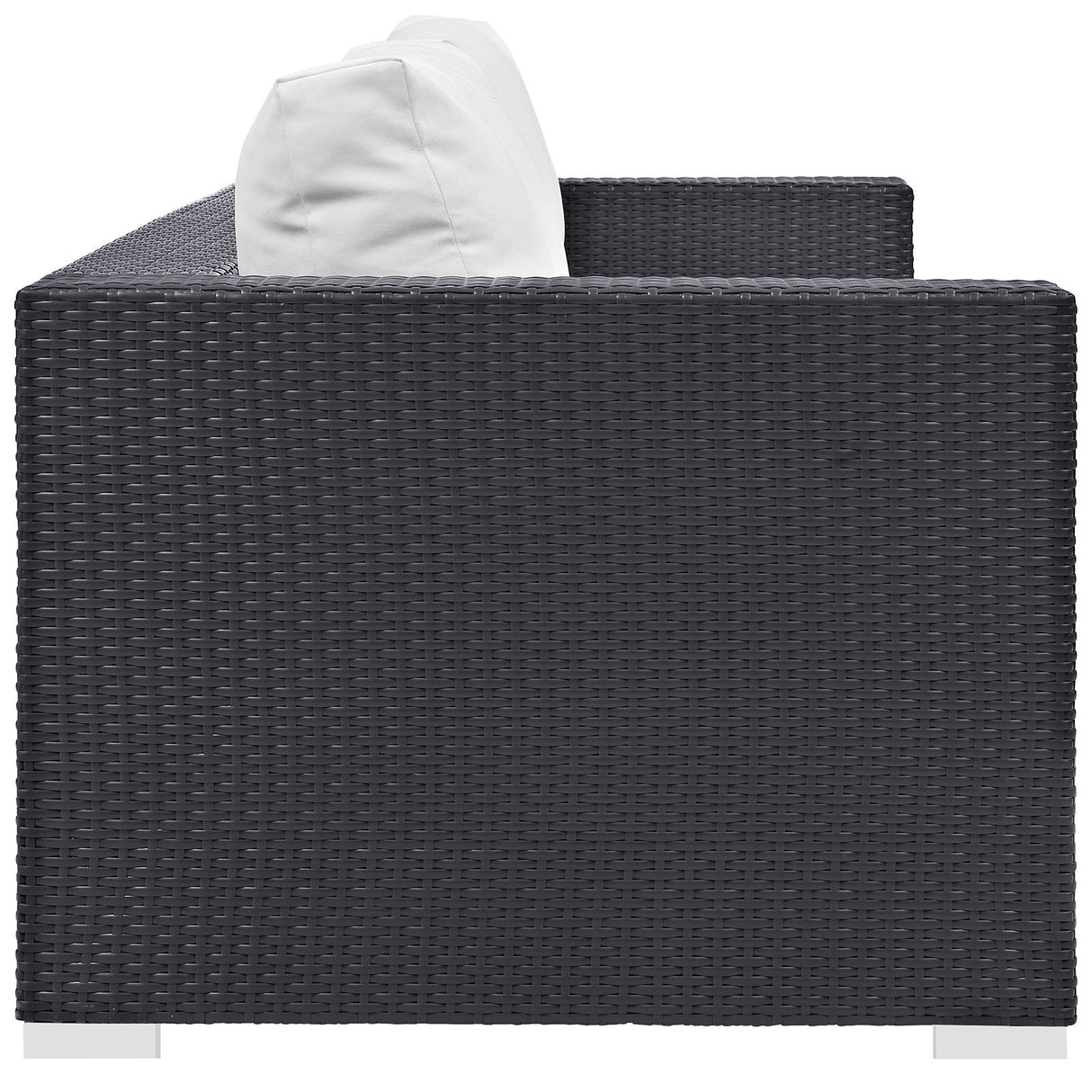 Modway Convene Wicker Rattan Outdoor Patio Sofa in Espresso White Modway