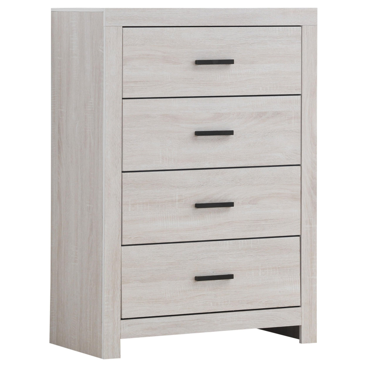 Coaster Home Furnishings Brantford Farmhouse Wood 4-Drawer Bedroom Chest of Drawers Chiffonier Clothing Storage Cabinet Bedroom Armoire Tall Dresser Organizer Unit Coastal White 207055 Coaster Fine Furniture