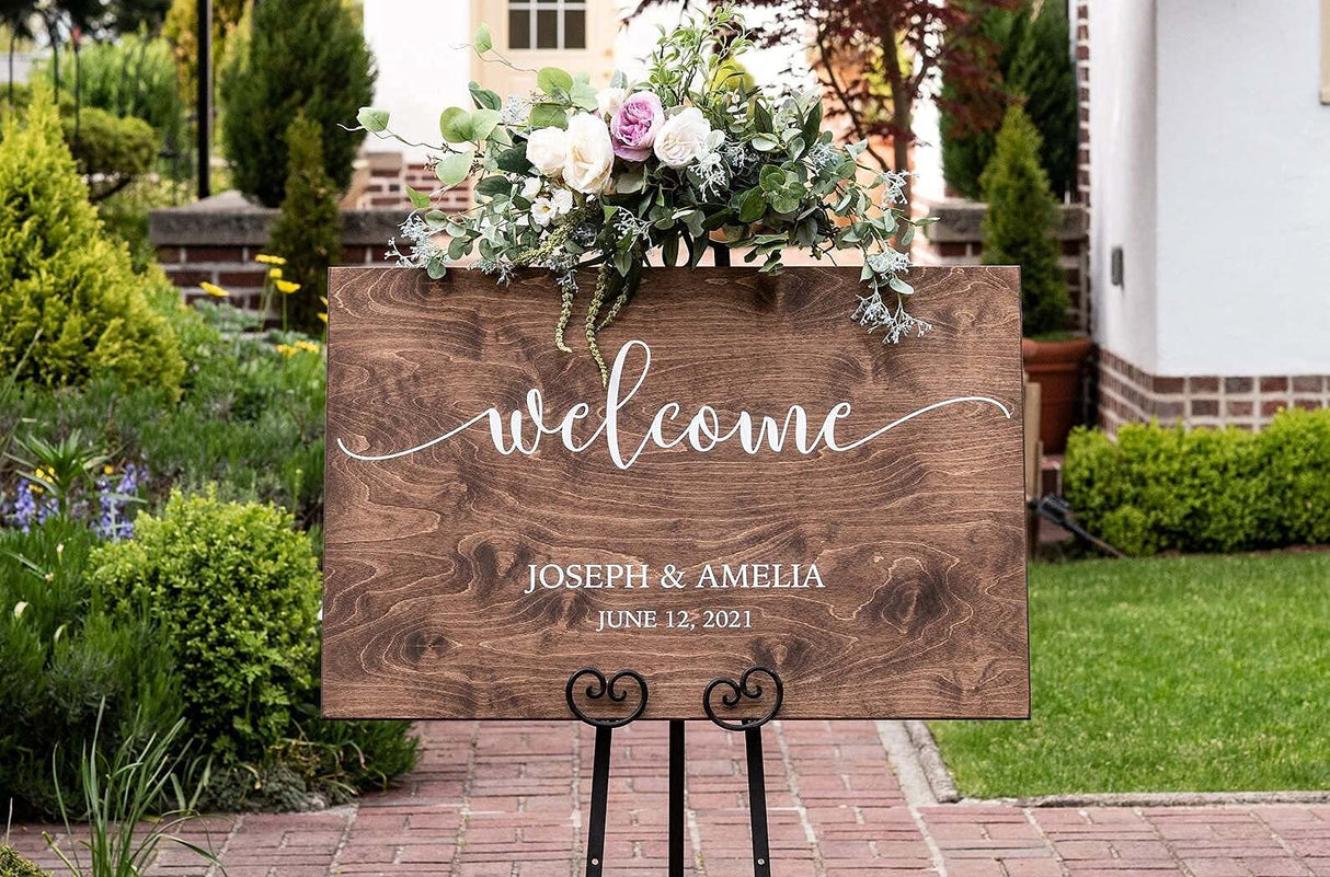 Personalized Wedding Welcome Sign - Wood Wedding Sign - Rustic Wedding Decor #PWS01 - WoodArtSupply