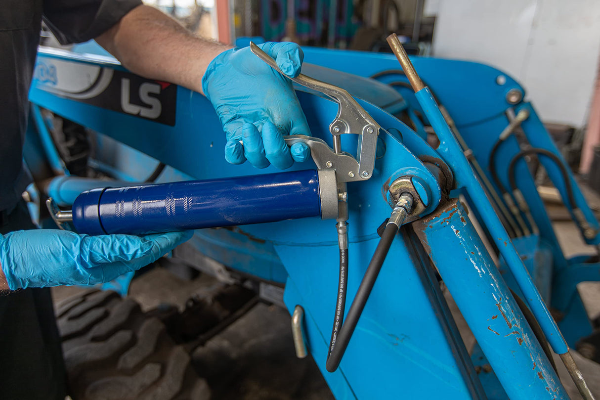 Lincoln 1133 Pistol Grip Grease Gun with 18" Whip Flex Hose and Coupler, 2-Way Loading, 6,000 PSI, One-Hand Operation, Dual-Lip Follower, Standard Grease Cartridges, Jam-Proof Toggle, Cast Pump Head Lincoln