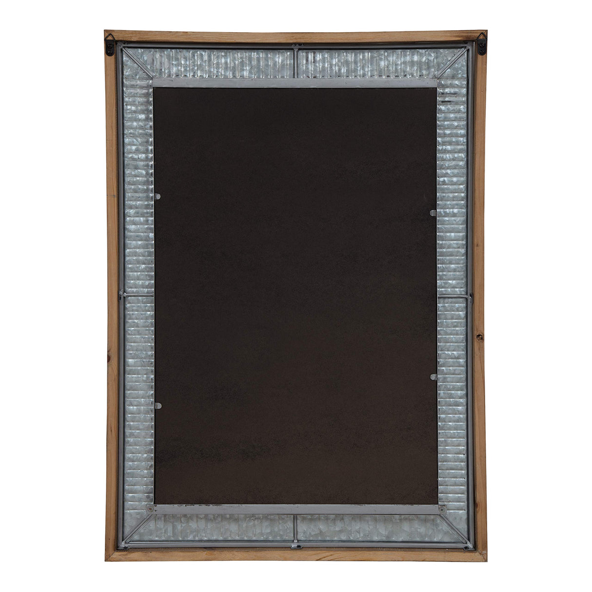 Kate and Laurel Deely Farmhouse Wall Mirror, 20 x 30, Rustic Brown and Silver, Rustic Wall Decor with Galvanized Metal Frame Kate and Laurel