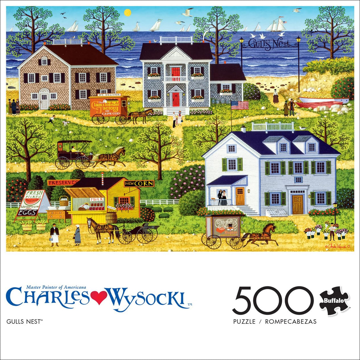 Buffalo Games - Charles Wysocki - Gull's Nest - 500 Piece Jigsaw Puzzle for Adults -Challenging Puzzle Perfect for Game Nights - Finished Size is 21.25 x 15.00 Buffalo Games
