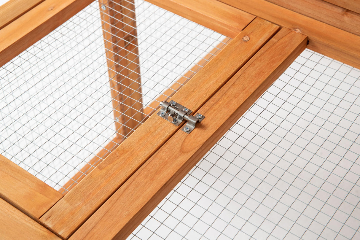 TAKUKA Outdoor Mobile Wooden Chicken Coop with Run, Small Animals Rabbit Hutch with Nest Box, 2 Story Duck Cage Hutch with Weatherproof for Backyard (43W*38D*39H) TAKUKA