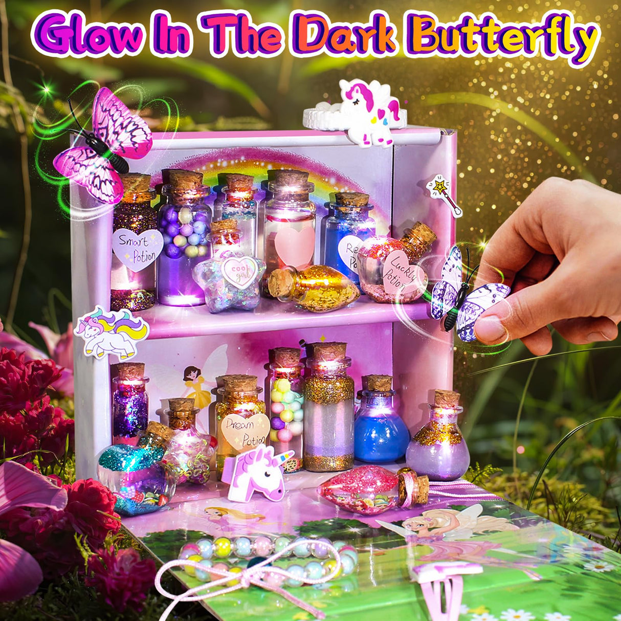 FAMOPLAY Fairy Potion Kits for Kids, DIY 18 Bottles Magical Fairy Polyjuice Potions, Creative Craft Kit Fun Magic Gift Toy for Girls 6 7 8 9 10 FAMOPLAY
