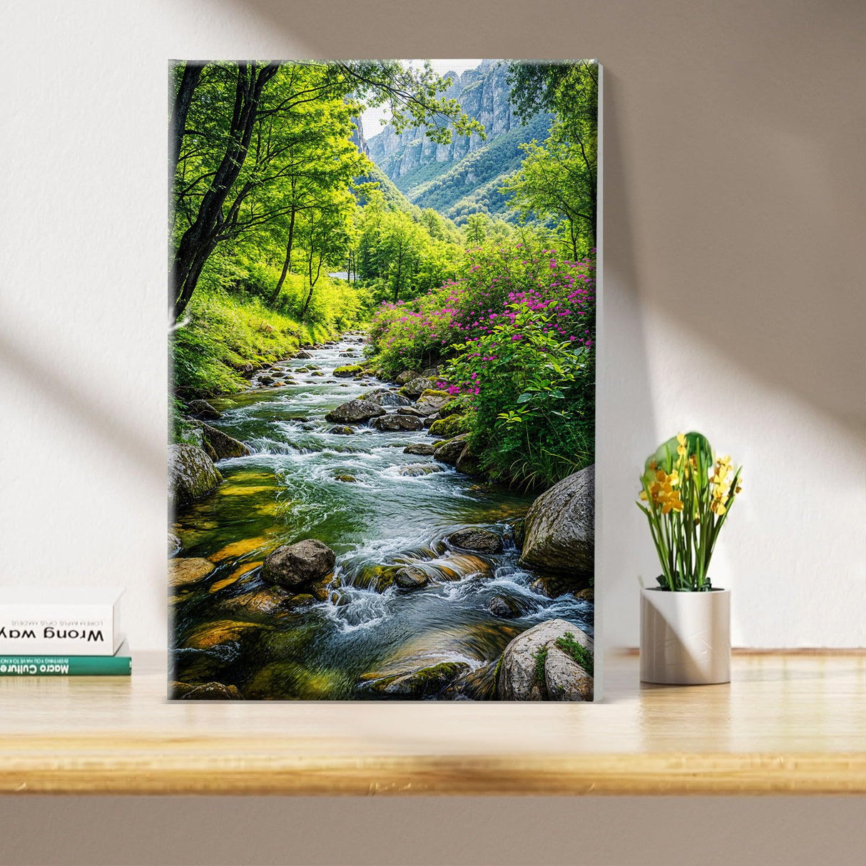 JOOZ Landscape Paint by Numbers Kit for Adults with Frame Mountain Paint by Number with Easel Forest Paint by Number for Adults DIY Flowers Paint by Number Canvas for Home Wall Decor 8 x 12 Inch JOOZ