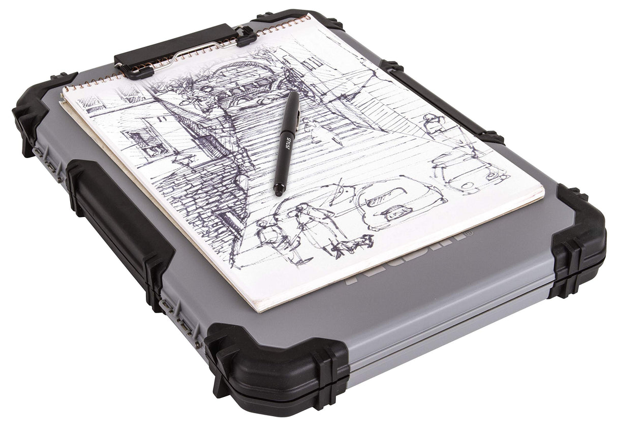ArtBin 6838AG Sketch Board, Portable Drawing Surface with Internal Art & Craft Storage, Grey ArtBin