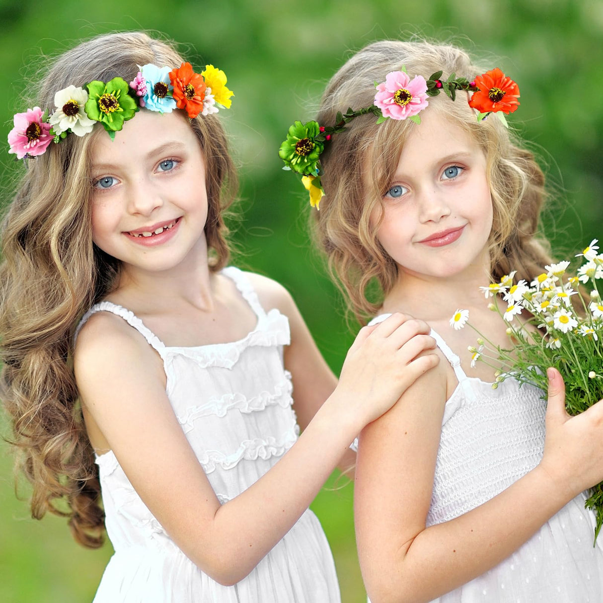 Zeyune 20 Sets Flower Crowns Making Kit, Make Your Own Flower Crown Wreath Garland Headbands Craft Kit Handmade DIY Fairy Floral Hair Accessories Gift for Girls/Teens/Women(Poppy) Zeyune