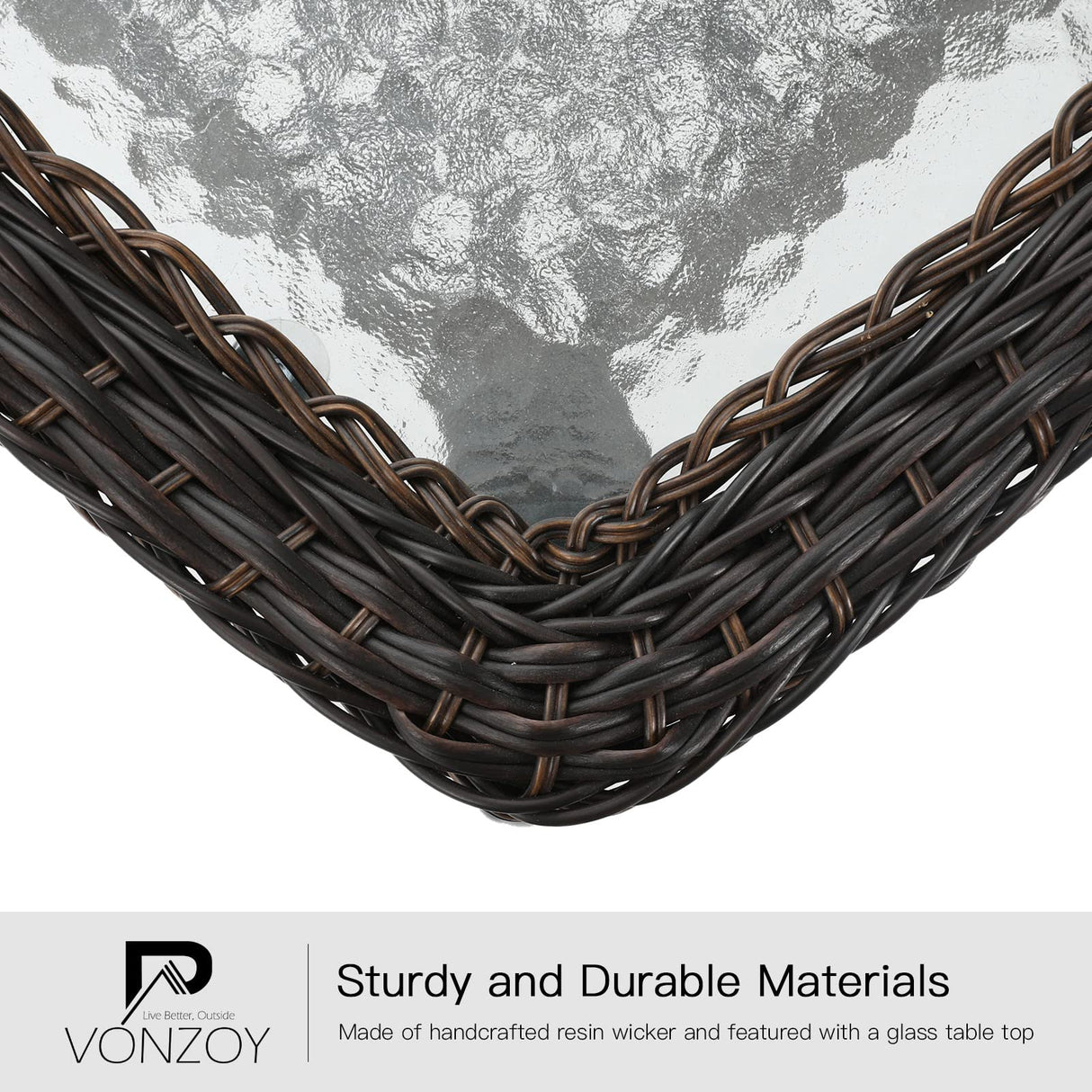 VONZOY 3 Pieces Patio Furniture Set, Outdoor Swivel Glider Rocker, Wicker Patio Bistro Set with Rocking Chair, Thickened Cushions and Table for Porch (Blue) VONZOY